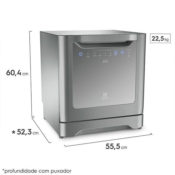 Lava-Louças Electrolux 8 Serviços Inox Compacta com Programa Eco